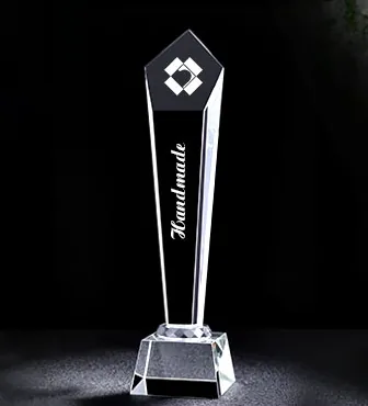 Kỷ niệm chương pha lê thủy tinh CLMPL cao tổng 28cm