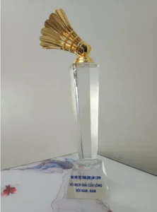 Kỷ niệm chương pha lê thủy tinh CSKPL cao tổng 28cm — ảnh thành phẩm SAIGONPR đã giao