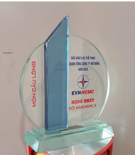 Kỷ niệm chương pha lê thủy tinh T2L cao tổng 16cm 18cm 20cm